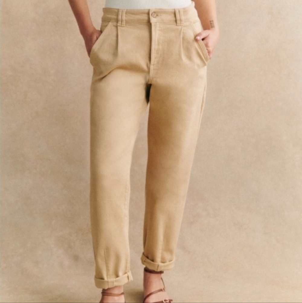 Sezane Beige Manu Trouser ⚪ SZ 38